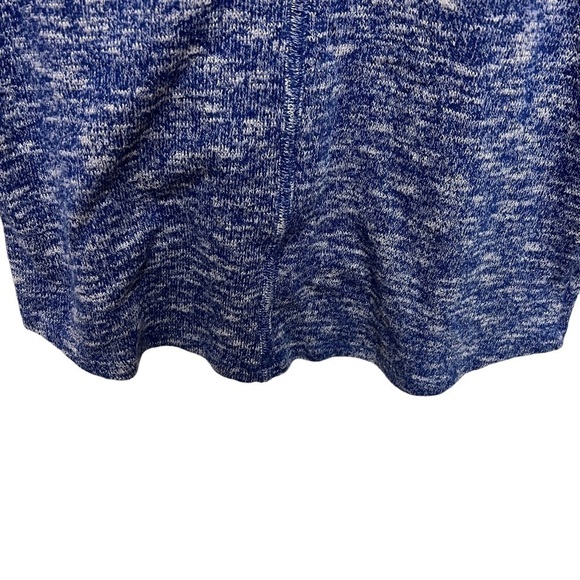 Chicos Blue White Knit 3/4 Sleeve Sweater Rolled Cuff, Size 1 - Picture 6 of 10